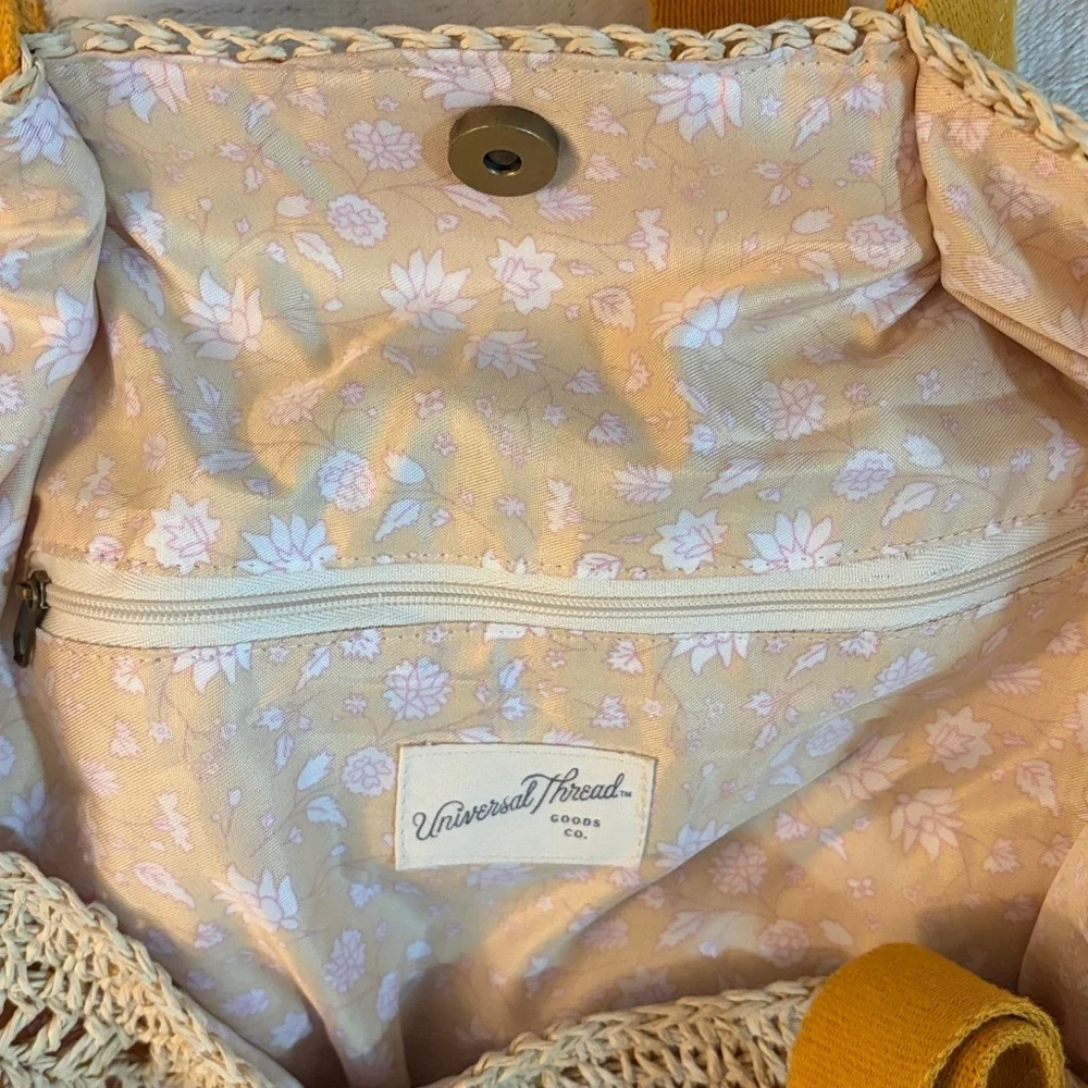 3 for 25!‎ Universal Thread Tote Bag with Yellow Handles - Picture 4 of 6